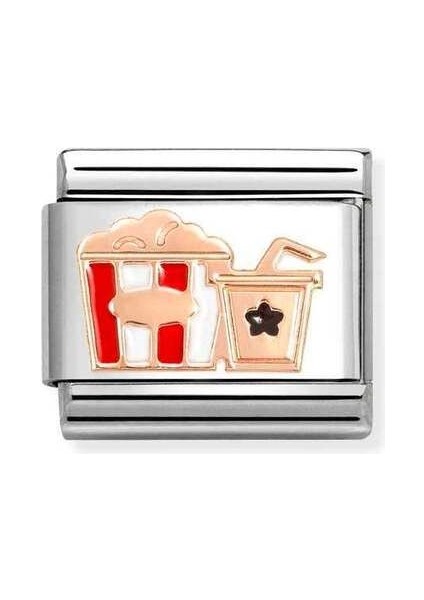 Tekno Trust Çok Renkli Composable Klasik , Link , Ikon Sembol, Paslanmaz Çelik / 9k Rose Gold - Patlamış Mısı