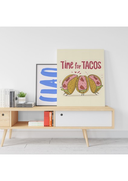 Taco Meksika Mutfağı Pop Art Kanvas Tablo - Cafe Dekor - Salon ve Mutfak Için Duvar Dekoru