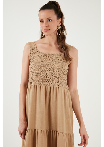 Relaxed Fit Volanlı Uzun Elbise Kadın Elbise 611EL010