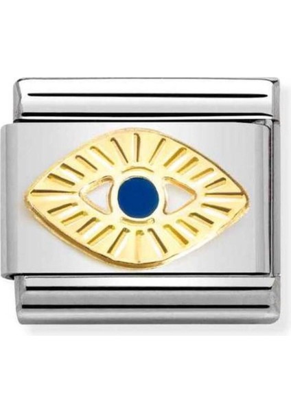 Tekno Trust Paslanmaz Çelik Composable Classic Dekoratif Link - Semboller - Elmas Kaplı Tanrı Gözü - 18K Altın