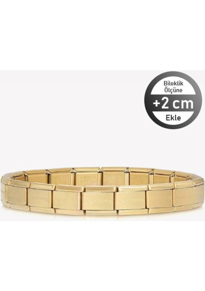 Tekno Trust Sarı Italy Composable (Kişiselleştirilebilir) Klasik Paslanmaz Çelik Bileklik, Mat Altın Sarısı Ren