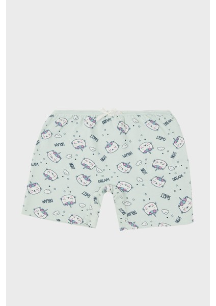 Desenli Streç Pamuklu 5'li Paket Boxer Kız Çocuk Boxer 6651009KEDI modelleri