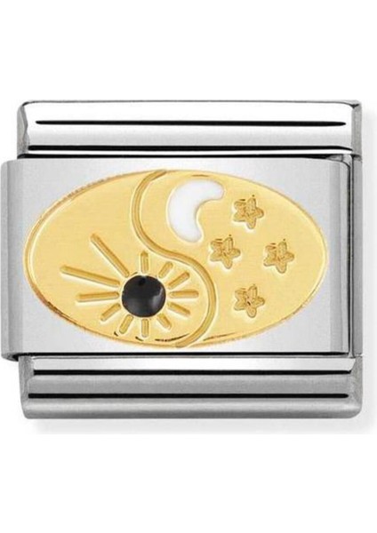 Tekno Trust Çok Renkli Composable Classic Symbols Steel, Enamel And 18K Gold (51_TAO Sun And Moon) 1 Yıl 18 Aya