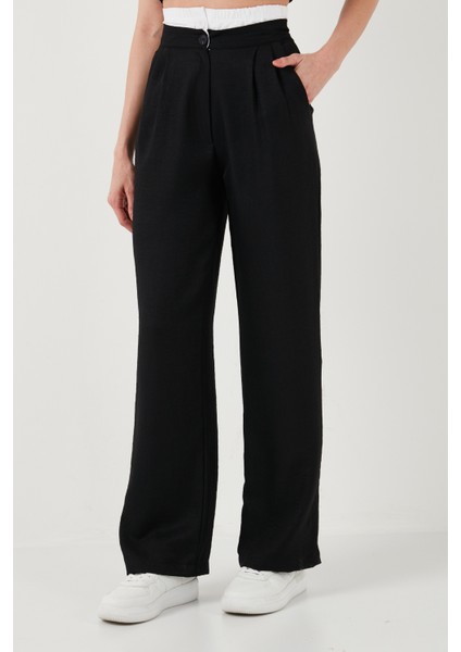 Relaxed Fit Yüksek Bel Bol Paça Pantolon Kadın Pantolon 673P1012 fiyatları