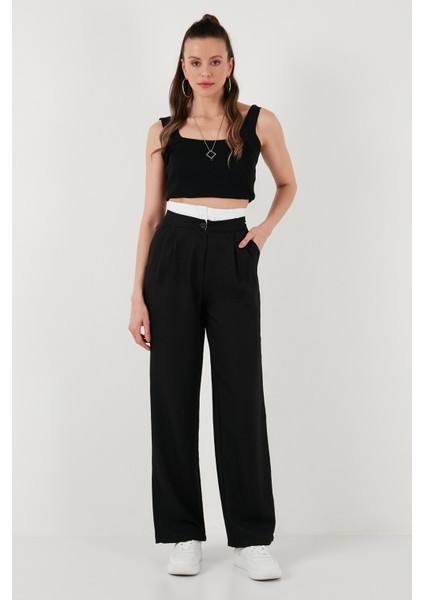 Relaxed Fit Yüksek Bel Bol Paça Pantolon Kadın Pantolon 673P1012 modelleri