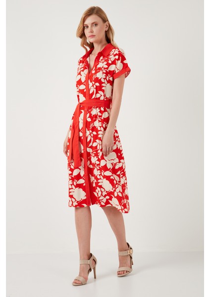 Kemerli Regular Fit Midi Gömlek Elbise Bayan Elbise 66924552S4 fırsatları