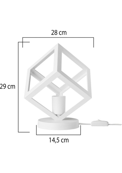 Lumen İstanbul Küp Masa Lambası Beyaz
