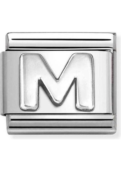 Tekno Trust Pembe Composable Classic Dekoratif Link - Harfler - M - (13 M) 925 Gümüş 925 Ayar Sembol Paslanmaz