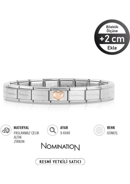 Tekno Trust 1 Yıl Italy Composable Rose Zirkon Taşlı Kalp ve Çelik Bileklik Silver Zirkon Taş Altın Siyah 9 Aya
