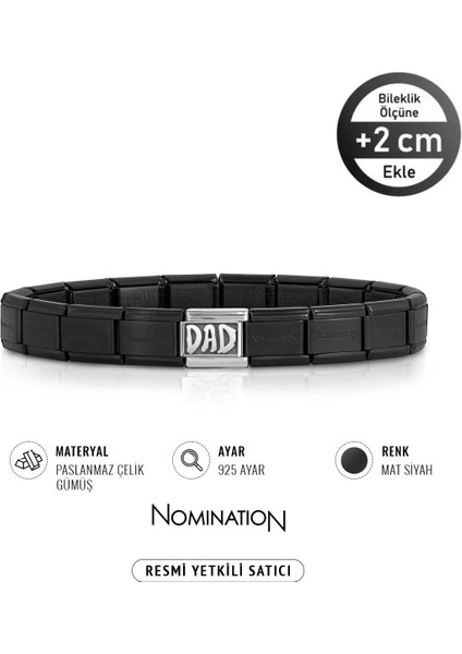 Tekno Trust Kahverengi Italy Composable 925 Ayar Gümüş Dad ve Çelik Bileklik Mat Siyah 1 Yıl Gümüş 950 Ayar