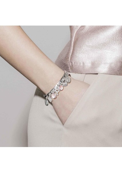 Tekno Trust Mavi Composable Classic Charms Steel, 925 Silver And Enamel (08_ANGEL With Heart) 18 Ayar
