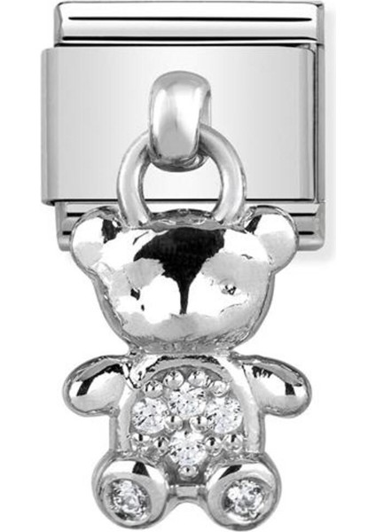 Tekno Trust Pembe Composable Classic Dekoratif Charm - Charm Semboller - Oyuncak Ayı - 925 Gümüş Paslanmaz Çel
