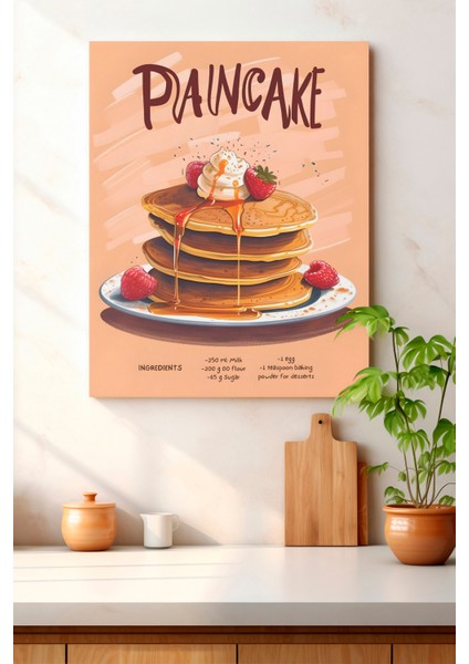 Pancake Pop Art Kanvas Tablo - Cafe Dekor - Salon ve Mutfak Için Duvar Dekoru