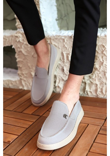 Terry Erkek Gri Garantili Rahat Dikişli Esnek Deri Detaylı Triko Loafer TERRY-7992 fiyatları