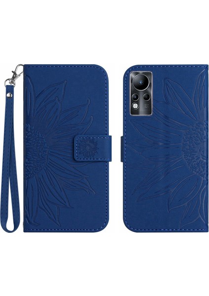 Infinix Note 11 ile Uyumlu Çıkarılabilir Askılı ve Manyetik Kart Tutuculu Kabartmalı Ayçiçeği Cüzdan Telefon Kılıfı (Yurt Dışından)