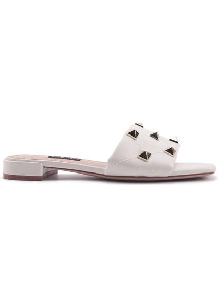 IZRO 4FX Beyaz Kadın Düz Terlik