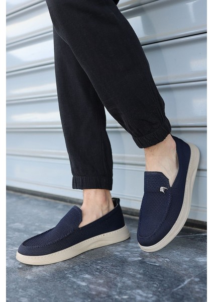 Terry Erkek Lacivert Garantili Rahat Dikişli Esnek Deri Detaylı Triko Loafer TERRY-7992 fiyatları