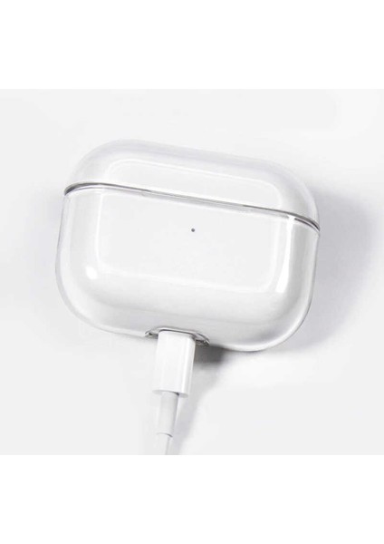 Air Pods Pro Kılıf Şeffaf Sert Kristal Airbag 14 Kılıf-Renksiz