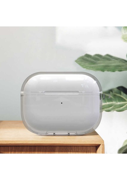 Air Pods Pro 2 Kılıf Şeffaf Kristal Silikon Airbag 14 Kılıf-Renksiz