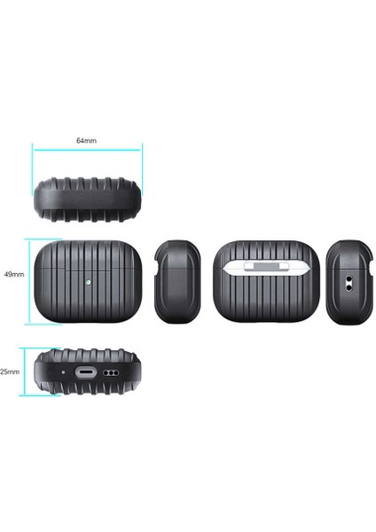 Air Pods Pro 2 Airbag 30 Kılıf-Siyah
