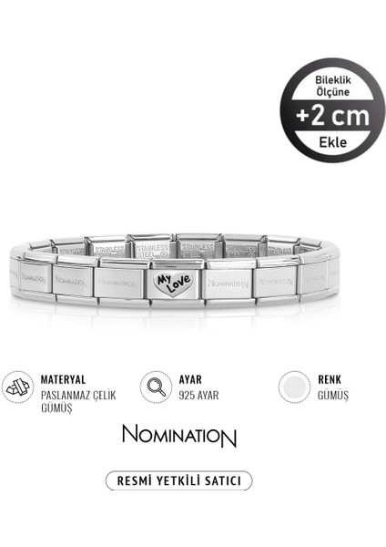 Tekno Trust Siyah Italy Composable My Love ve Çelik Bileklik Silver 1 Yıl Gümüş 950 Ayar