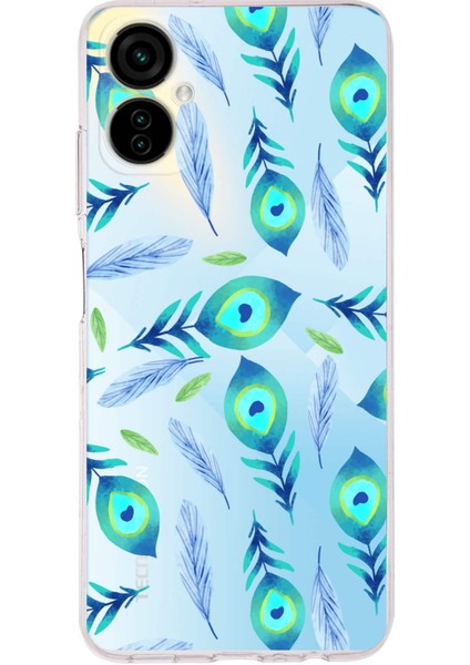 Tecno Camon 19 Neo ile Uyumlu 1mm Slim Fit Nazar Boncuğu 3 Baskılı Şeffaf Silikon Kılıf