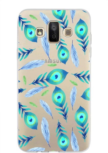 Samsung Galaxy J7 Duo ile Uyumlu 1mm Slim Fit Nazar Boncuğu 3 Baskılı Şeffaf Silikon Kılıf