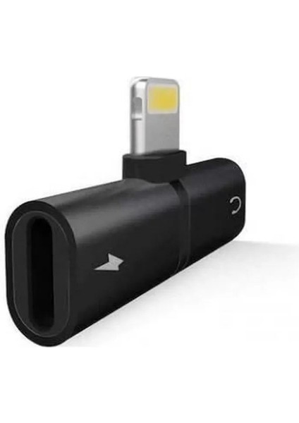 iPhone 7 8 x Şarj ve Kulaklık Birleştirici - Siyah