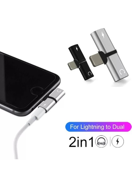 iPhone 7 8 x Şarj ve Kulaklık Birleştirici - Siyah fiyatları
