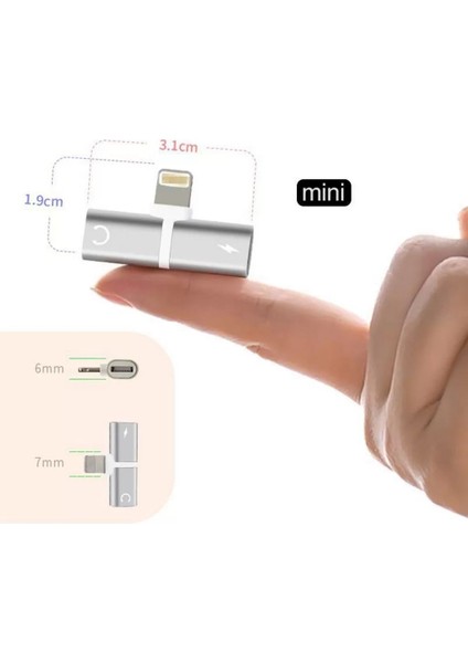 iPhone 7 8 x Şarj ve Kulaklık Birleştirici - Siyah indirimleri