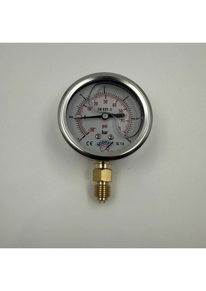 Ø 63 - 1 + 5 Bar 1/4 Alttan Çıkışlı Gliserinli Manometre modelleri