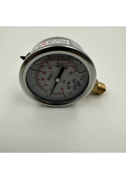 Ø 63 - 1 + 5 Bar 1/4 Alttan Çıkışlı Gliserinli Manometre fırsatları