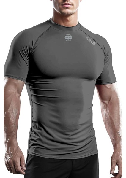 Erkek Premium Nefes Alabilen Hızlı Kuruma Koşu Fitness Reflektör Armalı Spor T-Shirt