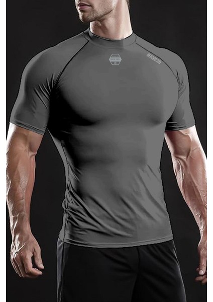 Erkek Premium Nefes Alabilen Hızlı Kuruma Koşu Fitness Reflektör Armalı Spor T-Shirt