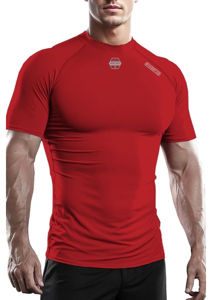 Erkek Premium Nefes Alabilen Hızlı Kuruma Koşu Fitness Reflektör Armalı Spor T-Shirt