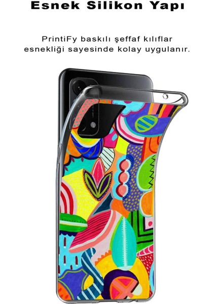Apple iPhone Xs ile Uyumlu 1mm Slim Fit Retro Colors 6 Baskılı Şeffaf Silikon Kılıf