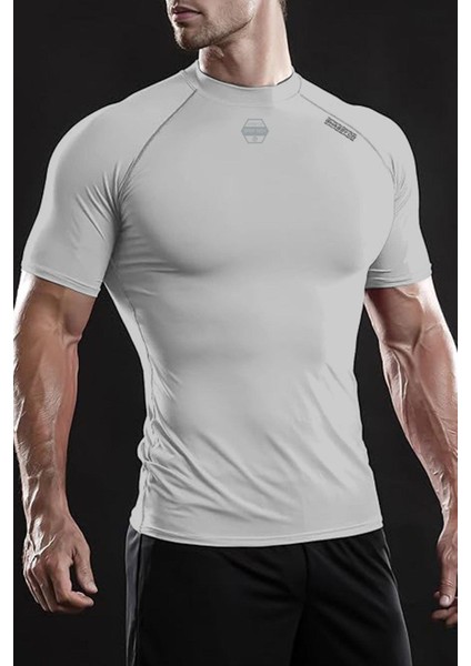 Ghassy Co. Erkek Premium Nefes Alabilen Hızlı Kuruma Koşu Fitness Reflektör Armalı Spor T-Shirt