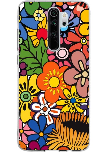 Xiaomi Redmi Note 8 Pro ile Uyumlu 1mm Slim Fit Retro Colors 2 Baskılı Şeffaf Silikon Kılıf