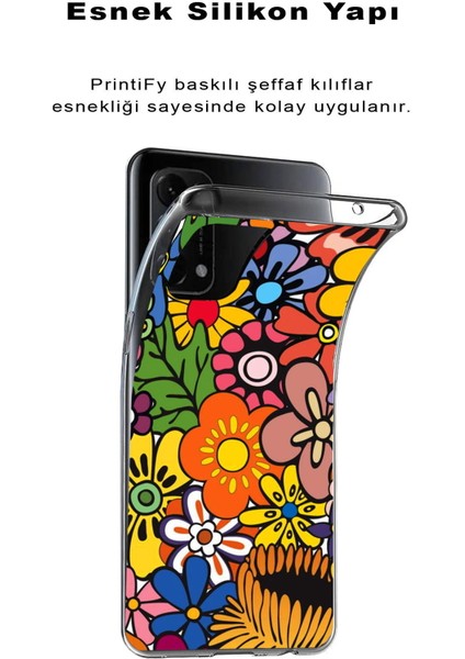 Samsung Galaxy A30S ile Uyumlu 1mm Slim Fit Retro Colors 2 Baskılı Şeffaf Silikon Kılıf