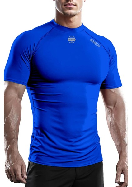 Ghassy Co. Erkek Premium Nefes Alabilen Hızlı Kuruma Koşu Fitness Reflektör Armalı Spor T-Shirt