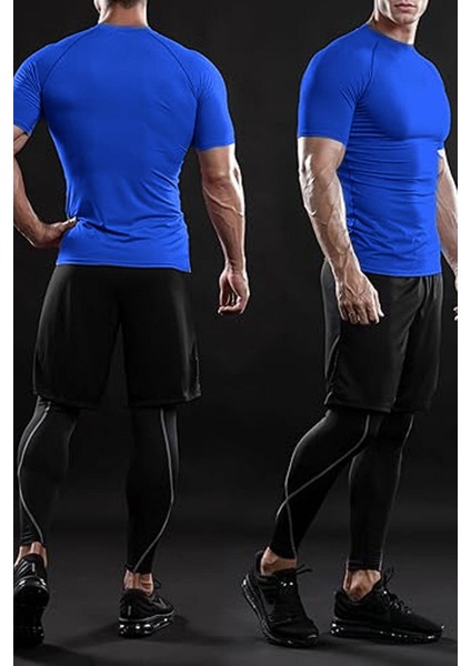 Ghassy Co. Erkek Premium Nefes Alabilen Hızlı Kuruma Koşu Fitness Reflektör Armalı Spor T-Shirt