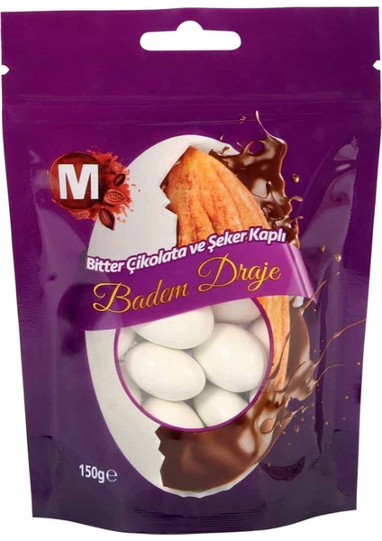 Bitter Çikolata & Şeker Kaplı Badem Draje 150 G