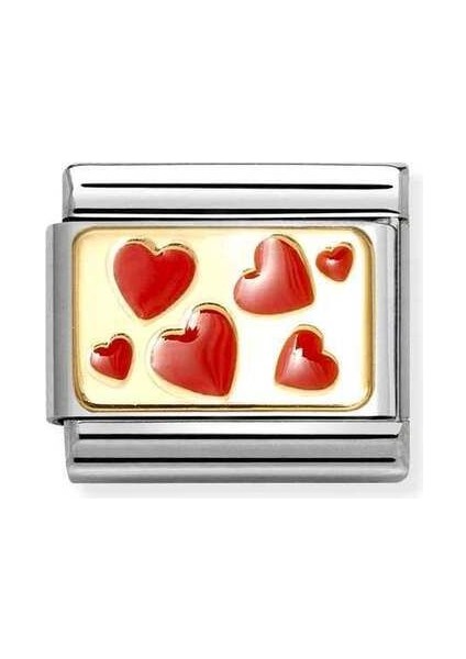 Tekno Trust Çok Renkli Composable Klasik , Link ,altın Günlük Hayat, Paslanmaz Çelik / 18K Altın - Kalpler 18 A