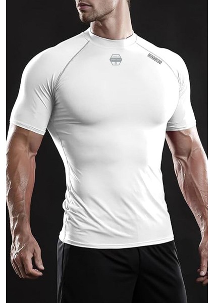 Erkek Premium Nefes Alabilen Hızlı Kuruma Koşu Fitness Reflektör Armalı Spor T-Shirt