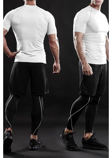 Erkek Premium Nefes Alabilen Hızlı Kuruma Koşu Fitness Reflektör Armalı Spor T-Shirt