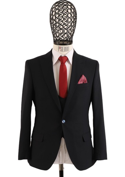 Yelekli Takım Elbise Slim Fit