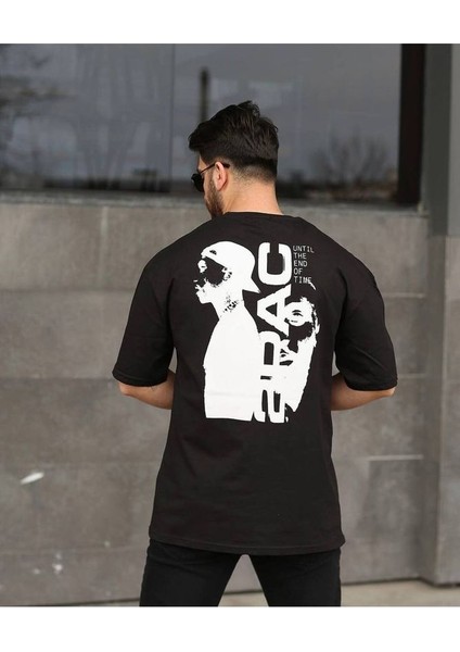 2pac Baskılı Siyah Unisex Oversize T-Shirt fırsatları