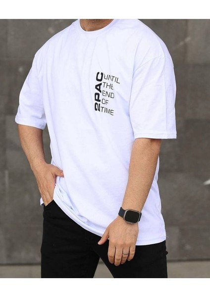 2pac Baskılı Siyah Unisex Oversize T-Shirt fiyatları