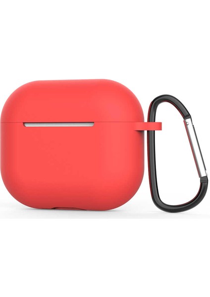 Air Pods 3. Nesil Standart Silikon Kılıf-Kırmızı