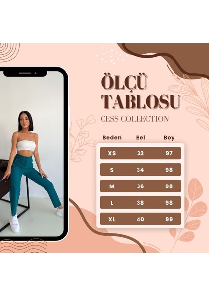 Kadın Beli Lastikli Dar Paça Toparlayıcı Likralı Pantolon